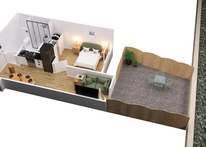 Vue Rivière, élégant T2, Neuf, Terrasse, Rdc Appartement