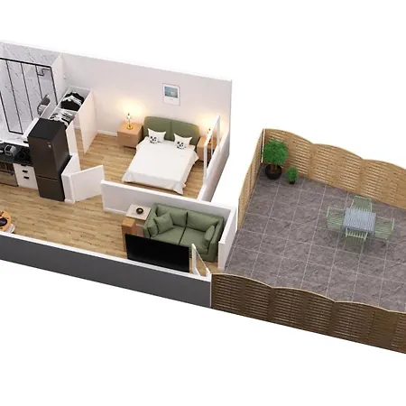 Vue Riviere, Elegant T2, Neuf, Terrasse, Rdc アパート